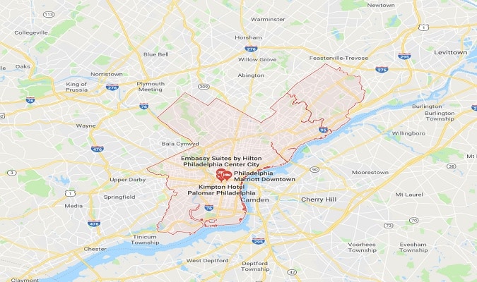 Mapa Philadelphia