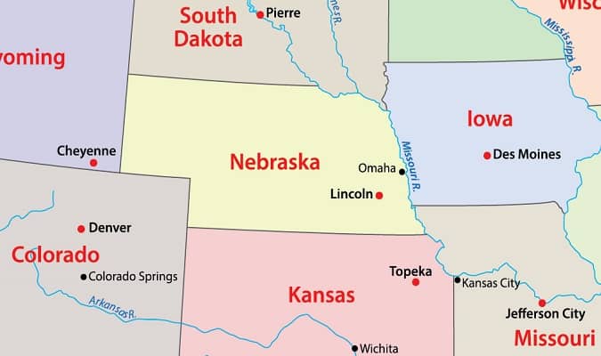 Nebraska Mapa