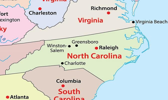 North Carolina Mapa