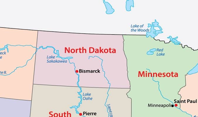 North Dakota Mapa
