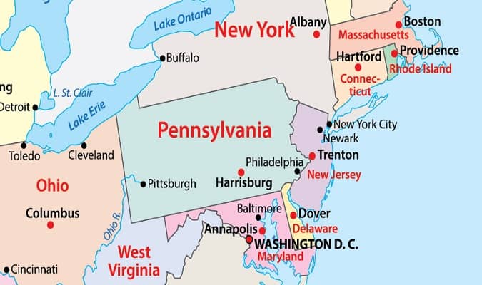 Pennsylvania Mapa