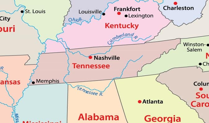 Tennessee Mapa